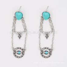 Nueva joyería pendiente de la manera del pendiente de la borla de la vendimia de la turquesa de la aleación del estilo para las mujeres SSEH008
